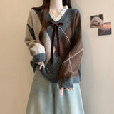 Red Riger Sweater Woman 2025 Spring New Large-Size Fat Lys V Collar Knitted Christmas Shirt Retro