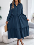 Shooting 2025 Autumn And Winter Collar Casual Loose Long-Sleeved Lotus Leaf Shirt Skirt Women's