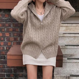 Vintage Half Zip Up Cable Knit SweaterOutfit