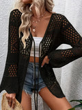 Beach Knitted Jersey In Summer 2025 Sexy Solid Color Knitted Beach Swimwear Shirt Sunscreen