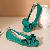 Shoes] Egg Roll Lotus Leaf Tip Flat Sole Single Shoe New French Temperament Soft Sole Comfortable Flying Women