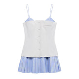 Niche Babes Fake Two Spliced Short Sling Dress Women