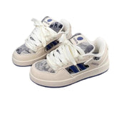 Niche Casual Sneakers Women In The Autumn Of 2025 New Round Head Student Bread Shoes Low Help Thick-Solle Shoes