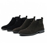 2025 New Youth Pointed Head Big Head Help Low Tube Anti-Villy Skin Thick Bottom Fashion Men's Martin Boots