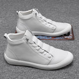 Men's Shoes New Fall High Help Korean Version Of Fashion Shoes Sports Casual Shoes Leather Small White Shoes Men's Fashion Shoes