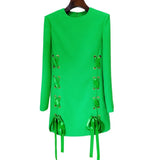 Early Spring New Star Fashion Ribbon Rope Casual Round Neck Long Sleeve