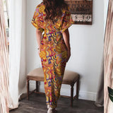 Women's Fashion Dress INS Temperament Fashion Printed Shirt Folded