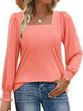 And Autumn 2025 New Striped Side-Laceed Leaf Cuff Bubble Long Sleeve