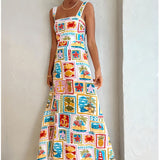 Women's Dress 2025 Fashion Personality Graffiti Sling With Breasts Temperament Dress Dress