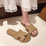Retro Birkens Slippers Women Wear 2025 Summer H-Type Drag Leisure Flat Cool Slippers Beach