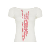 Cloth Forget Hottie Street Simple English Letter Short-Sleeved T-Shirt Hot Girl Tight Round Neck Casual