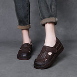 Time 99] Head Layer Of Cowhair Retro Handmade Hole Shoes Female Summer Beef Soft-Soled Mother Shoes With Hollow