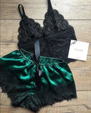 Hot Selling Lace Pajamas Two-Piece Lace Sling Perspective V-Neck Pajamas