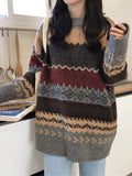 Vintage Jacquard Knit Sweater- Outfit