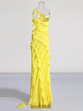 Fashion Sexy Dress 2025 Spring New Sleeveless Wood Ear Splicing Design Feel Open Dress Dress