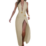 Women's Holiday Style Sexy Open Skirt Hanging Neck Sexy Back Suit Women Two