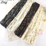 Long Maxi Elegant Skirt Women 2022 Spring Summer Korean White Black Floral Print High Waist Sun School Skirt