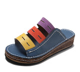 Slope With Fish Mouth Cool Slippers Women Thick Bottom Size 40 43 Yards Of Color Roman Cold