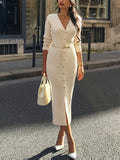 Women's Delicate High-End Front Buckle With Belt Knitted