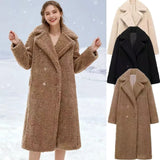 Autumn And Winter New Women's Big Collar Plus Thick Lamb Hair Grip Velvet Super