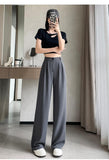 Suit Pants Hanging Woman Summer Small High-Grade Ice Silk Impenetrable Narrow Version Of Casual Straight