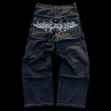 Wide-Legged Jeans Men's Fashion Black Baggy Jeans Men's Rap