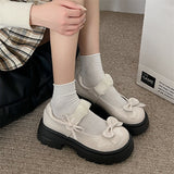 French Thick And Thick-Soled Mary Jane Shoes Women 2025 New Spring Light Bow With Skirt Single