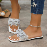 Women Wear Summer New Net Red Explosive Water Drill Bows Coarse And One Word Drag Fairy Wind Low And Cool