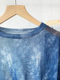 Zingj Shot Giant Beautiful Denim Blue Mesh Undershirt Women's Cuff Button Slit Thin Long-Sleeved T-Shirt Top