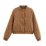 Women's Clothing 2025 Winter Small Collar Single Row Buckle Long-Sleeved Embroidered Cotton Coat Women