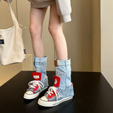 Tide Cool ~ 2025 Autumn Ins Tide High Canvas Shoes Women's Canvas Boots Jeans