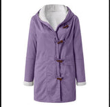 Long Sleeve Horn Button Fleece-lined Warm