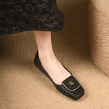 Good Wear French Retro Soft Leather Single Shoes Women's New Chinese National Style Square Head Low Heel Flat Shoes With Skirt Shallow Mouth