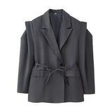 New Fashion Temperament Pad Long Sleeves Waistband Strap Shoulder