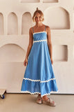 Zingj Summer New Solid Color Lace Stitching With Elegant Strapless Oversized Hem