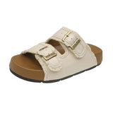 Tuxedo Women's Summer Wear 2025 New Belt Buckle Boken Shoes Holiday Beach