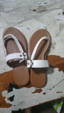 Flat-Bottomed Jacket Slippers Women's Toe Metal Belt Buckle Flat And Cool