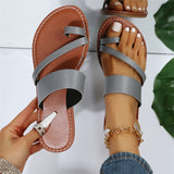 Zingj Large Size Slippers Female Summer New Round Head Set Toe Flat Bottom Wear Casual
