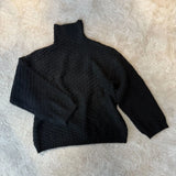 Women's Cotton Cashmere Lattice Half-High-Collar Sweater Korean Version Of The Student's Dress Dress Nice Hair Knitted
