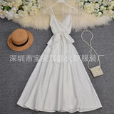 Zingj Gentle Wind Dress Goddess Seaside Resort Dress Ins Careful Machine Back Strap Waist