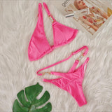 Zingj 2024 New Sexy Bikini Crystal Diamond Stripe Band Split Women's Swimsuit Luxury