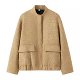 Women's Explosive Beads Decorated With Small Collar Jacket