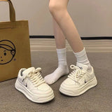 Small White Shoes Women 2025 Autumn New Students Thick Soles To Increase Sports Shoes Korean Version Of Casual