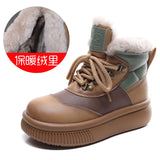 Leisure Snow Boots Women Double Zipper Wool Short Boots Warm Plus Velvet Martin Boots Thick Cotton