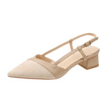 Bag Head Sandals Tips With Bare High Heels Women Summer New Coarse Heel Single Shoes