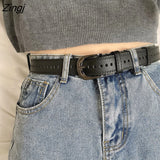 Sale Belts Women Chic Vintage All-match Basic Pu-Leather Fajas Korean Fashion Street Style Harajuku Teens Adjustable