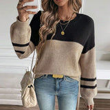 Yang Autumn New Long-Sleeved Round-Neck Sweater Casual Set Of Women's Clothing Knitted Jersey