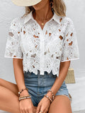 Lace Fashion Elegant Shirt Shirt Casual Holiday Party Hollow