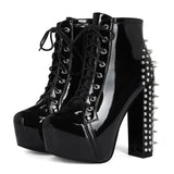 Y2K Thorny Punts Sexy Punk Coarse High-Size 44 Female Short Boots