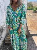 Women's Spring Summer New V-Neck Fashion Holiday Print